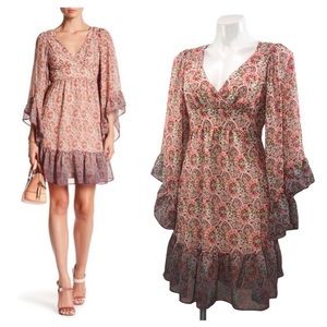 Betsey Johnson Boho Bell Sleeve Babydoll Dress